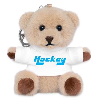 Hockey Eishockey - Teddy Schlüsselanhänger - Weiß - Vorne