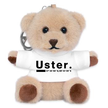 Uster Coordinates Zurich - Teddy Keyring - white - Front