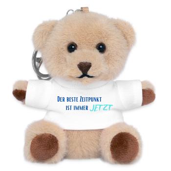Der beste Zeitpunkt ist immer Jetzt - Teddy Schlüsselanhänger - Weiß - Vorne