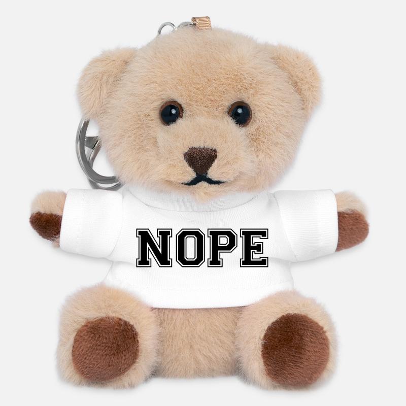 Nope - Teddy Keyring - white
