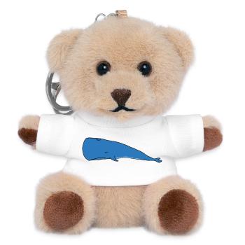 Funny Lazy Sperm Whale Sleeping Design Ocean Life - Teddy Keyring - white - Front