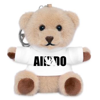 Classical Aikido Design – Calm & Strength - Teddy Keyring - white - Front