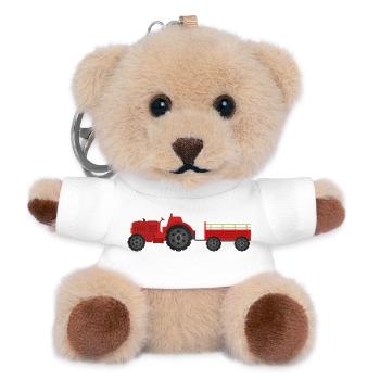 Farm tractor - Teddy Keyring - white - Front
