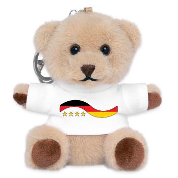 German Flag - Germany - Teddy Keyring - white - Front