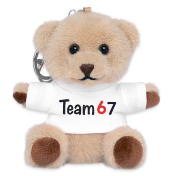 Team 6 7 – Kollektives Textdesign - Teddy Schlüsselanhänger - Weiß - Vorne