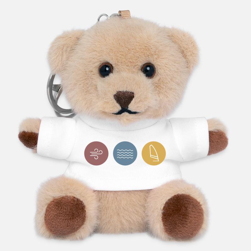 Colorful Icons Windsurfing - Teddy Keyring - white