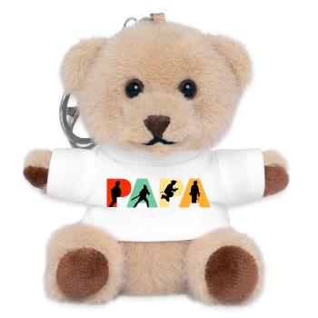 Papa Feuerwehrmann Retro Feuerwehrmann Held Papa - Teddy Schlüsselanhänger - Weiß - Vorne