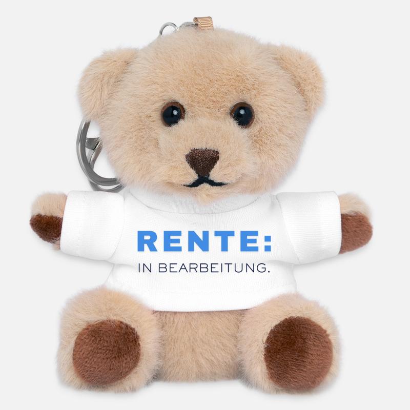 Pension: In progress – Büro Humor - Teddy Keyring - white