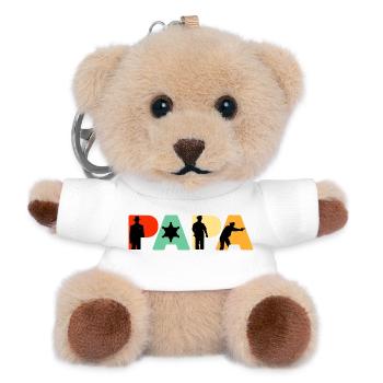 Papa Sheriff Police Officer Law Enforcement Gift - Teddy Keyring - white - Front