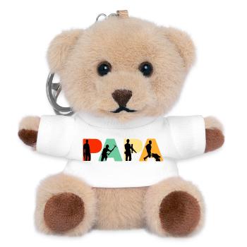 Bauarbeiter Papa Trade Silhouette Vater - Teddy Schlüsselanhänger - Weiß - Vorne