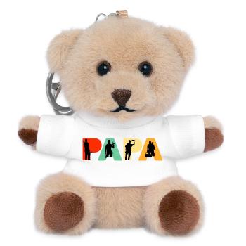 Papa Plumber Retro Tradesman Silhouette Design - Porte-clés ourson - blanc - Devant