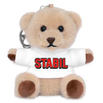 Stable bright red block lettering - Teddy Keyring - white - Front