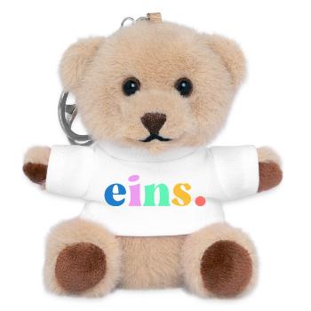 Cadeau du premier anniversaire : Un bébé - Porte-clés ourson - blanc - Devant