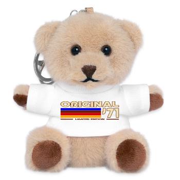 Originales 71 Rainbow Retro-Abzeichen - Teddy Schlüsselanhänger - Weiß - Vorne
