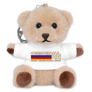 Retro 1991 Rainbow - Teddy Schlüsselanhänger - Weiß - Vorne