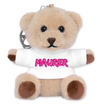 Maurer als Comic - Teddy Schlüsselanhänger - Weiß - Vorne