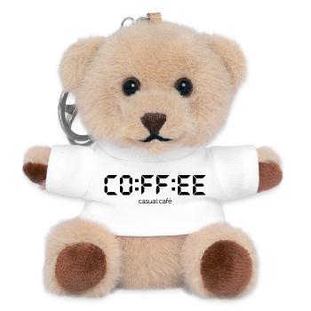 Coffee Time Minimalistischer Vintage-Kaffeeliebhaber - Teddy Schlüsselanhänger - Weiß - Vorne