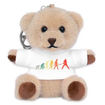 Baseball Evolution Baseballspieler Batter Retro - Teddy Schlüsselanhänger - Weiß - Vorne