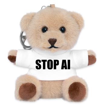 Stop ai - Teddy Schlüsselanhänger - Weiß - Vorne