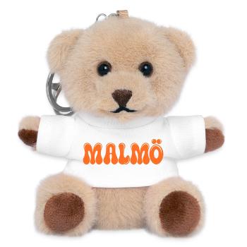 Malmö Neon Orange Retro - Teddy Schlüsselanhänger - Weiß - Vorne