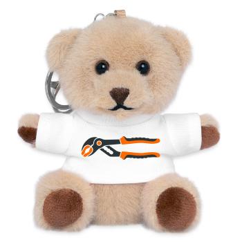 Rohrzange Werkzeug Grafik - Teddy Schlüsselanhänger - Weiß - Vorne