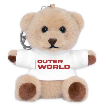 Outer World Retro Typo - Teddy Schlüsselanhänger - Weiß - Vorne