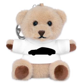Schwarzes Auto - Teddy Schlüsselanhänger - Weiß - Vorne