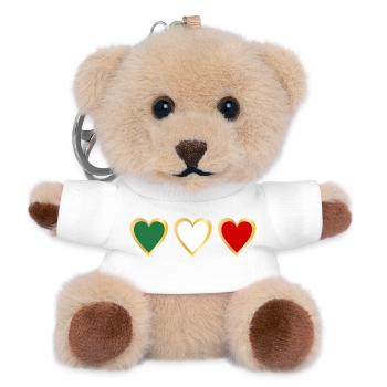 Bandiera dell'Italia, cuore - Teddy Schlüsselanhänger - Weiß - Vorne