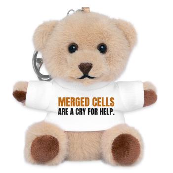 Verschmolzene Zellen sind ein Hilferuf - Teddy Schlüsselanhänger - Weiß - Vorne