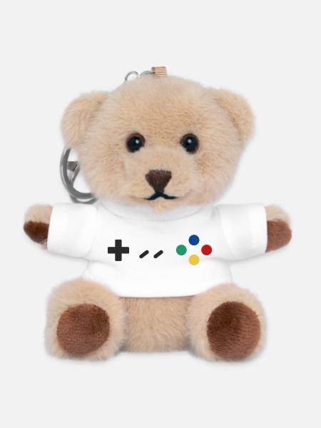 Retro Gamepad - Teddy Schlüsselanhänger - Weiß