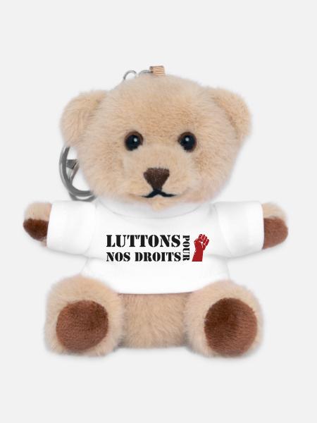 Luttons pour nos Droits ! - Porte-clés ourson - blanc