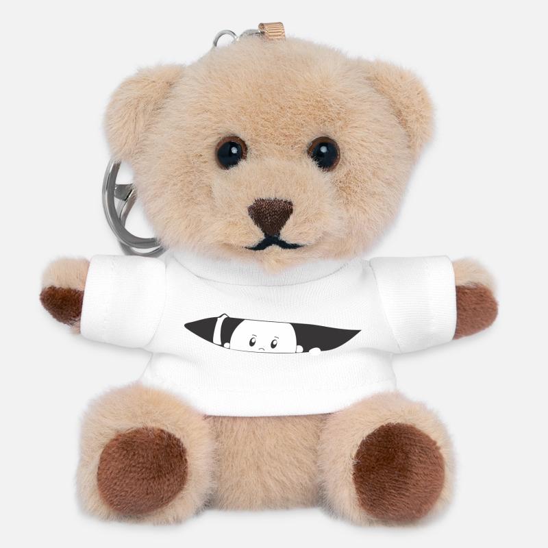 Saluer bébé - Porte-clés ourson - blanc