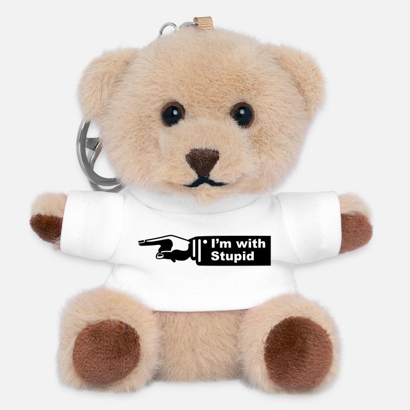 im with stupid - Porte-clés ourson - blanc