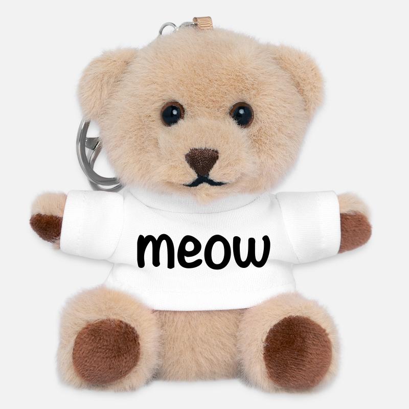 Meow - Teddy Keyring - white