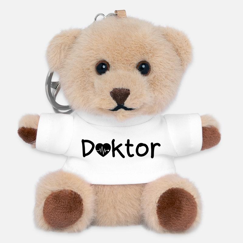 Doktor Arzt Liebe Medizin Spruch Geschenk - Teddy Schlüsselanhänger - Weiß