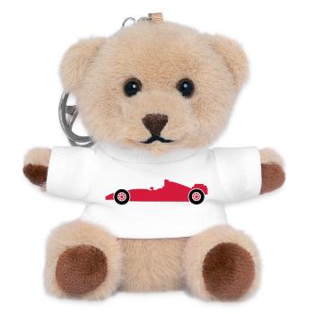 race car - Teddy Keyring - white - Front
