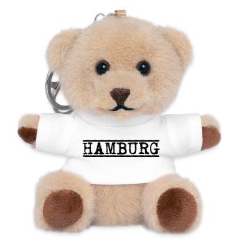 Hamburg – Vintage Stamp City Design - Teddy Keyring - white - Front