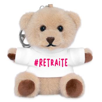 RETRAITE. BONNE RETRAITE. JOYEUSE RETRAITE - Porte-clés ourson - blanc - Devant