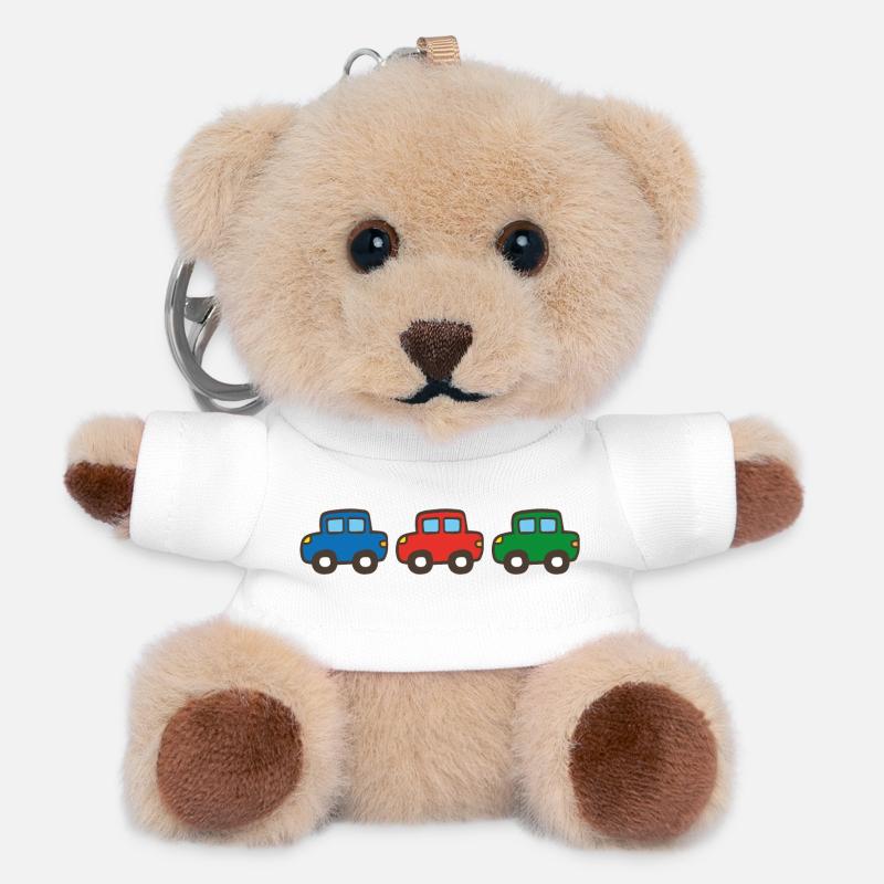 drei Autos - Teddy Schlüsselanhänger - Weiß