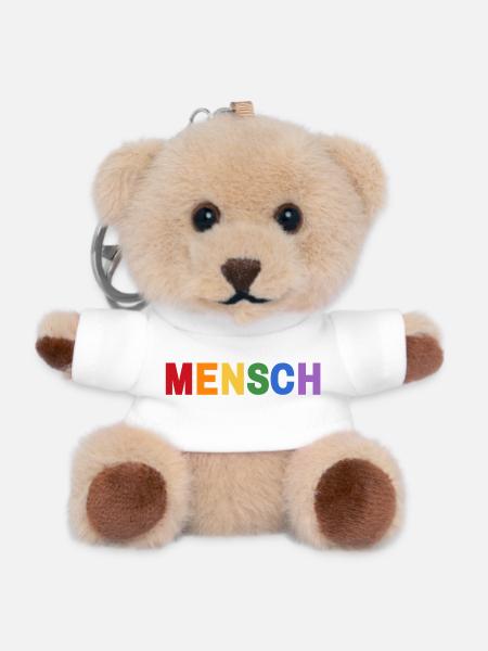 Mensch Pride Regenbogen - Teddy Schlüsselanhänger - Weiß