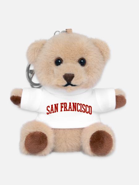 San Francisco Bogen Schriftzug Vintage - Teddy Schlüsselanhänger - Weiß