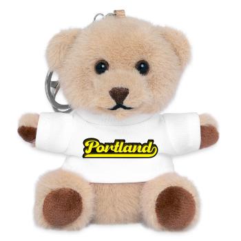 Portland Neon Schriftzug - Teddy Schlüsselanhänger - Weiß - Vorne