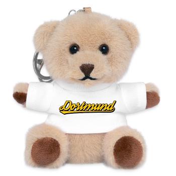 Dortmund Schriftzug Gelb Schwarz - Teddy Schlüsselanhänger - Weiß - Vorne