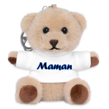 BONNE FÊTE MAMAN. MAMAN. FÊTE DES MÈRES. JE T'AIME - Porte-clés ourson - blanc - Devant