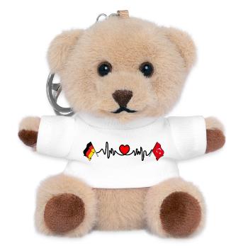 Cardioherz mit Flagge Deutschland und Flagge Türkei - Teddy Schlüsselanhänger - Weiß - Vorne