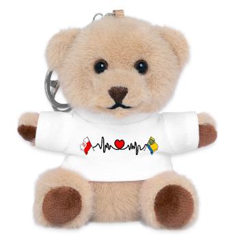 Cardio heart avec Flag Poland, Opole - Porte-clés ourson - blanc - Devant