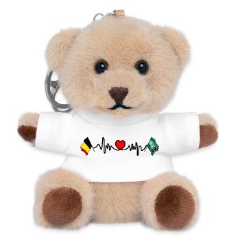 Cardio heart Flag Belgium, flag East Flanders - Teddy Keyring - white - Front