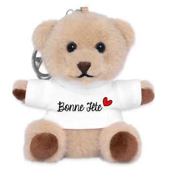 MAMAN. FÊTE DES MÈRES. BONNE FÊTE MAMAN - Porte-clés ourson - blanc - Devant