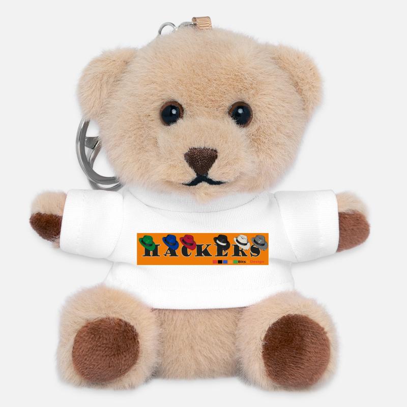 Hackers Logo Retro Design - Teddy Keyring - white