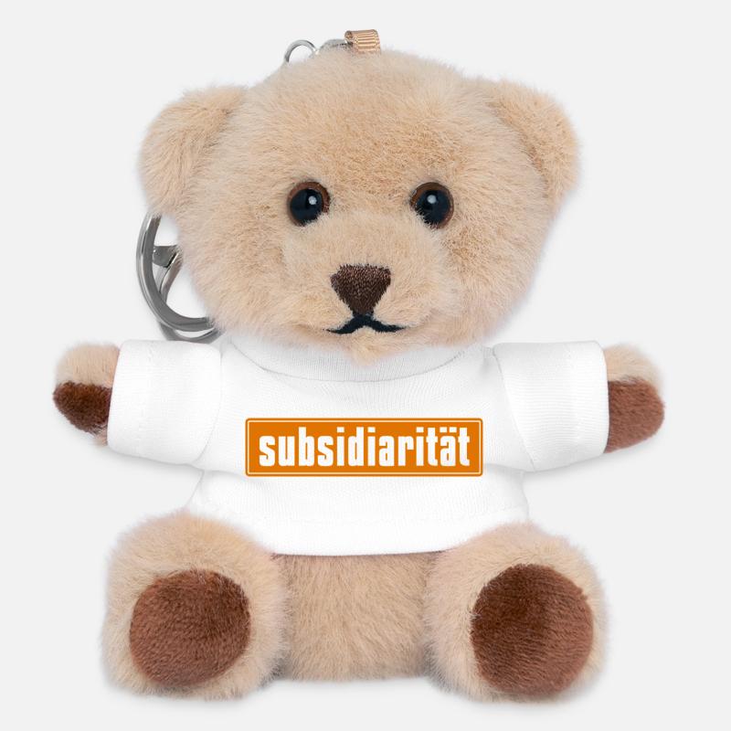 Abstrakte Farbexplosion auf Leinwand - Teddy Schlüsselanhänger - Weiß